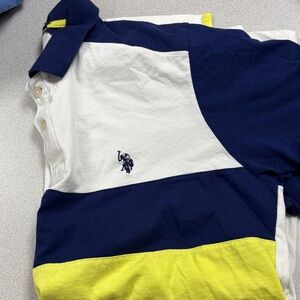 U.S. Polo Assn. Boys Navy White & Yellow Stripe Polo